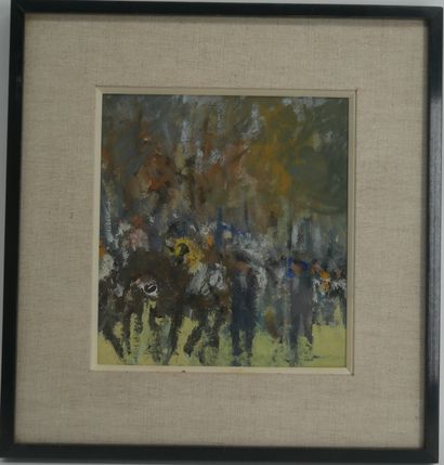 Pierre CHRISTIN (1935-) 
Course hippique
Huile...