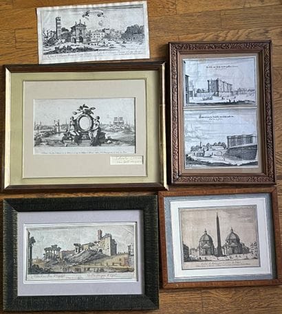 Lot de gravures et eaux-fortes :
- Israël...