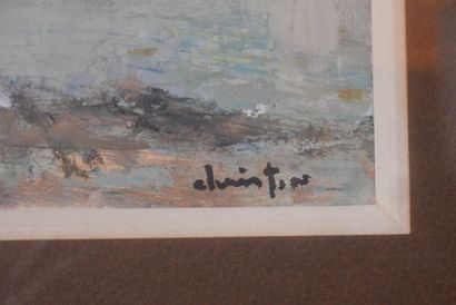 Pierre CHRISTIN (1935-) 
Basse-cour
Huile...