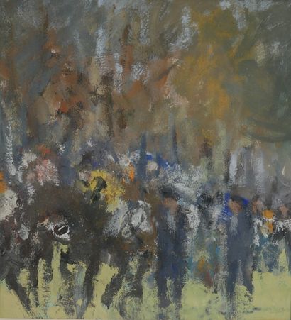 Pierre CHRISTIN (1935-) 
Course hippique
Huile...