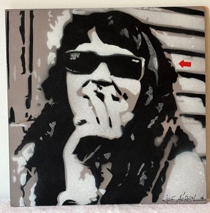 Jef AEROSOL (1957-)
Portrait de Miss-Tic
Pochoir...