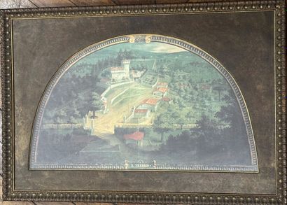 Paire de reproductions de domaines agricoles...