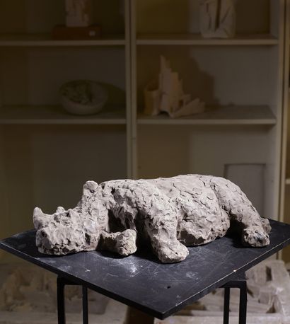 Gilbert WEIL
Rhinocéros allongé
Bas-relief...