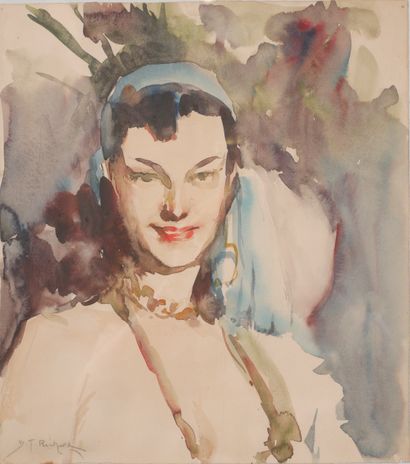 Richard DURANDO TOGO (1910- ?)
Portrait d’Elégante
Aquarelle...