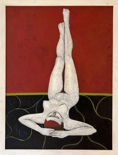Ecole moderne
Femme nue faisant le poirier
Huile...