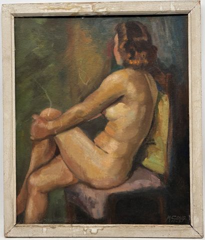M. COLIN
Femme nue assise de 3/4
Huile sur...