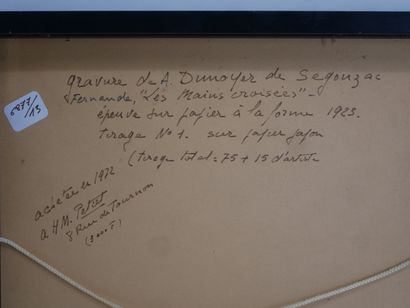 André DUNOYER DE SEGONZAC (1884-1974) 
Fernande,...