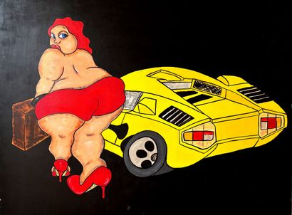 Ecole contemporaine
Femme à la Lamborghini
Acrylique...