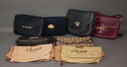 CELINE Paris 
Four bags in black, brown and...