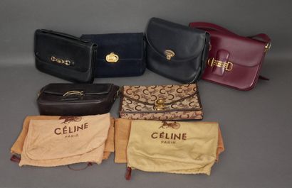 CELINE Paris 
Four bags in black, brown and...