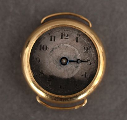 Boitier de montre rond en or jaune 18k, pds...