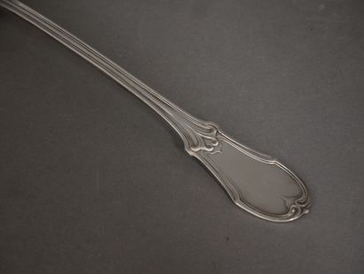 Ladle in 950°/°° silver with contoured fillets,...