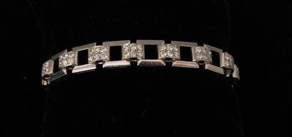 Bracelet articulé en or gris 18k et platine,...