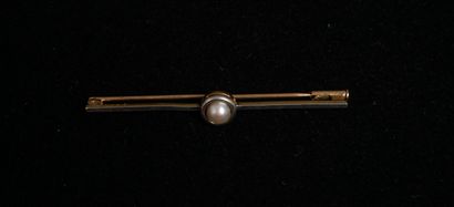 Broche barrette en or jaune et gris 18k,...