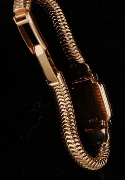 Bracelet montre de dame en or jaune 18k,...