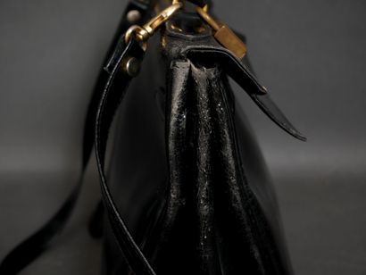 HERMES Paris 
Kelly bag in black box calfskin,...
