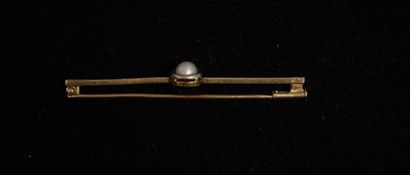Broche barrette en or jaune et gris 18k,...