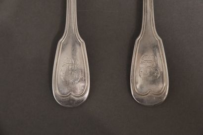 E. MAITREAU goldsmith
Twelve 950°/°° silver...