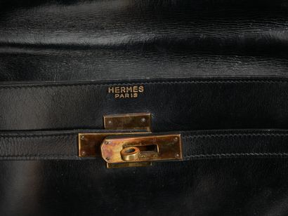 HERMES Paris 
Kelly bag in black box calfskin,...