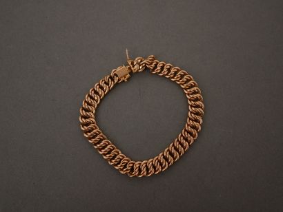Bracelet à maillons creux en or jaune 18k,...