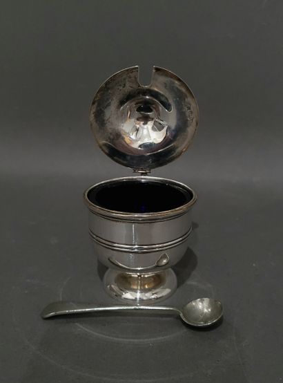 Moutardier sur piédouche en argent 925°/°°,...