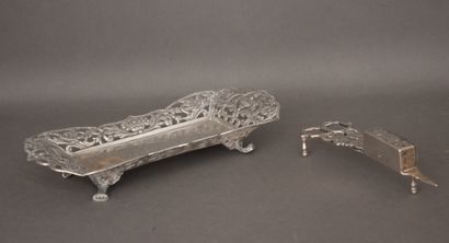 Pair of silver mouchettes 950°/°° and their...
