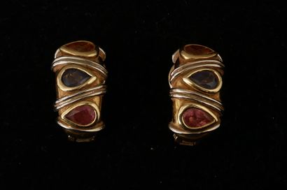 Paire de clips d’oreilles en or jaune 18k...