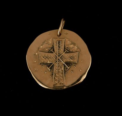 Médaille religieuse en or jaune (750/1000e),...
