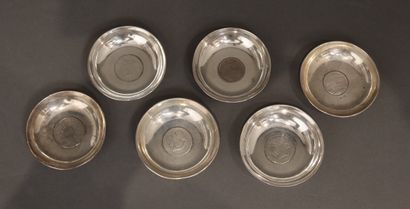 A 900°/°° silver dish set with a Lebanese...