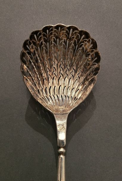 Cuillère à saupoudrer en argent 950°/°°,...
