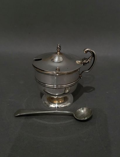 Moutardier sur piédouche en argent 925°/°°,...