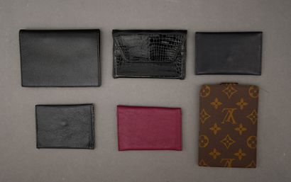 Set of leather cases and wallets, including...