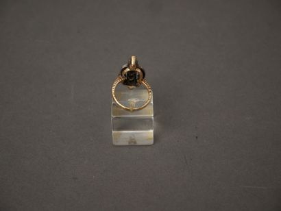 Bague marquise en or jaune 18k et argent,...