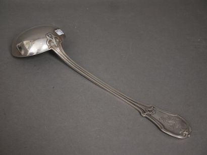 Ladle in 950°/°° silver with contoured fillets,...