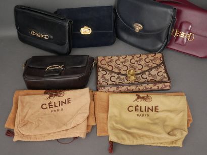 CELINE Paris 
Four bags in black, brown and...