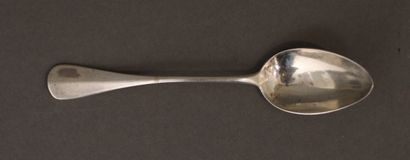 Six coffee spoons in 950°/°° uniplat silver,...