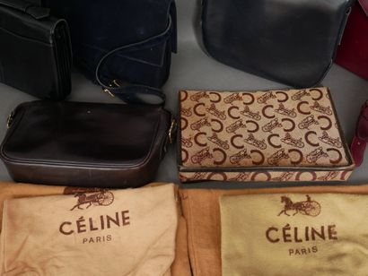 CELINE Paris 
Four bags in black, brown and...