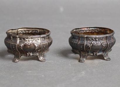 Silver lot:
- Pair of Louis XVI style 950°/°°...
