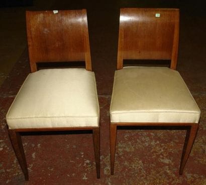 Paire de chaises en placage d?acajou, le...
