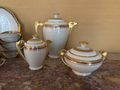 LIMOGES Coffee and cake service in white...