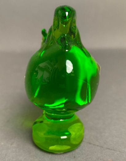 BACCARAT Green transparent crystal sculpture...