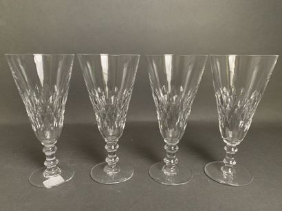 BACCARAT Set of cut crystal Armagnac stemmed...