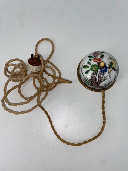 Porcelain table bell with polychrome decoration...