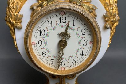 Louis XVI style white marble and bronze lyre...