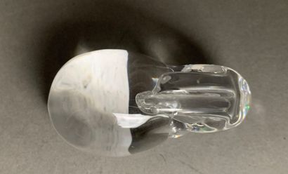 DAUM France Transparent crystal rabbit sculpture,...