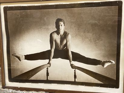 Modern school Athlete on parallel bars Black...