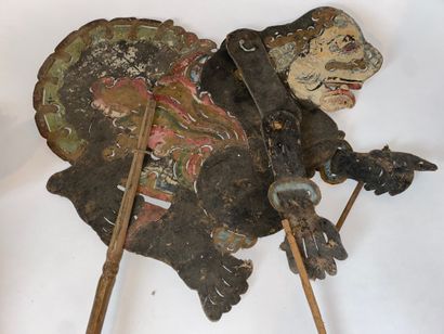 JAVA or BALI: Set of polychrome cut parchment...