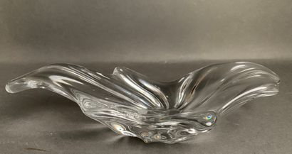 BACCARAT Drawn crystal vide-poche, marked...