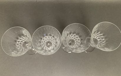 BACCARAT Set of cut crystal Armagnac stemmed...