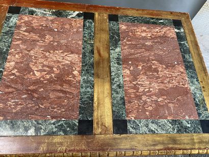 Middle table in carved and gilded wood. Italian...